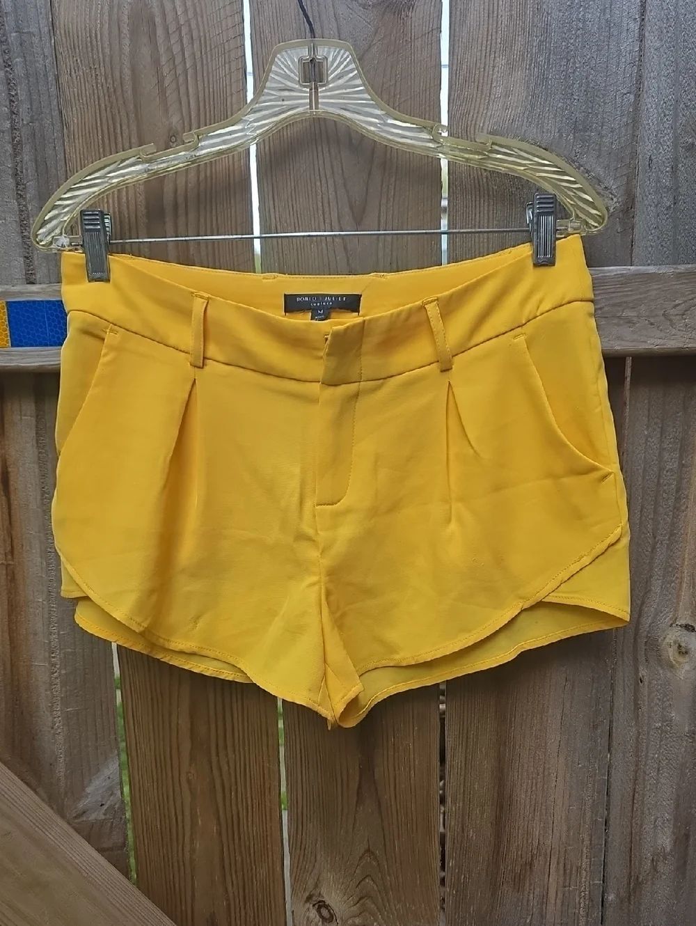 Romeo & Juliet Couture Yellow Pleated Shorts